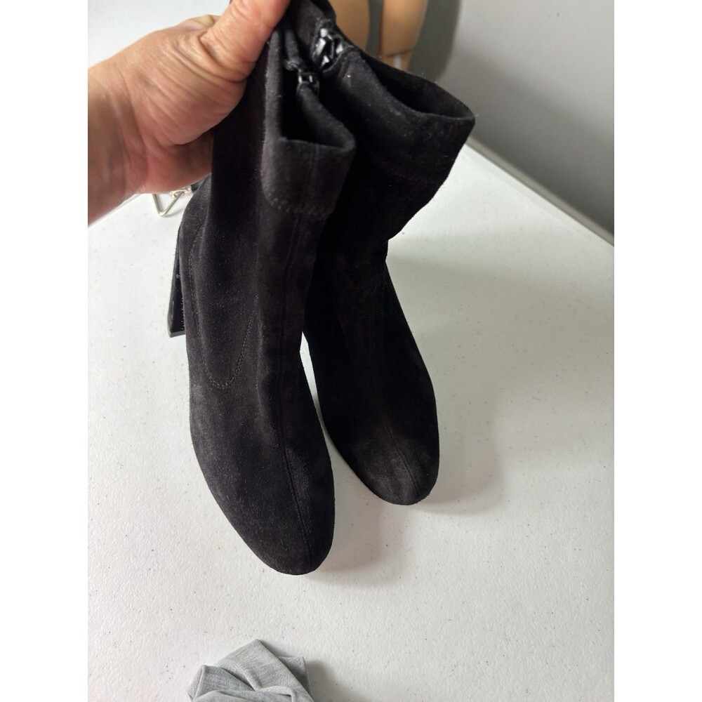 PEDRO GARCIA black suede ankle sock boots booties heels sz 37. - Picture 2 of 12